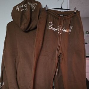 Yours Truly Brown Life Is Beautiful Hoodie Sweatshirt And Sweatpants